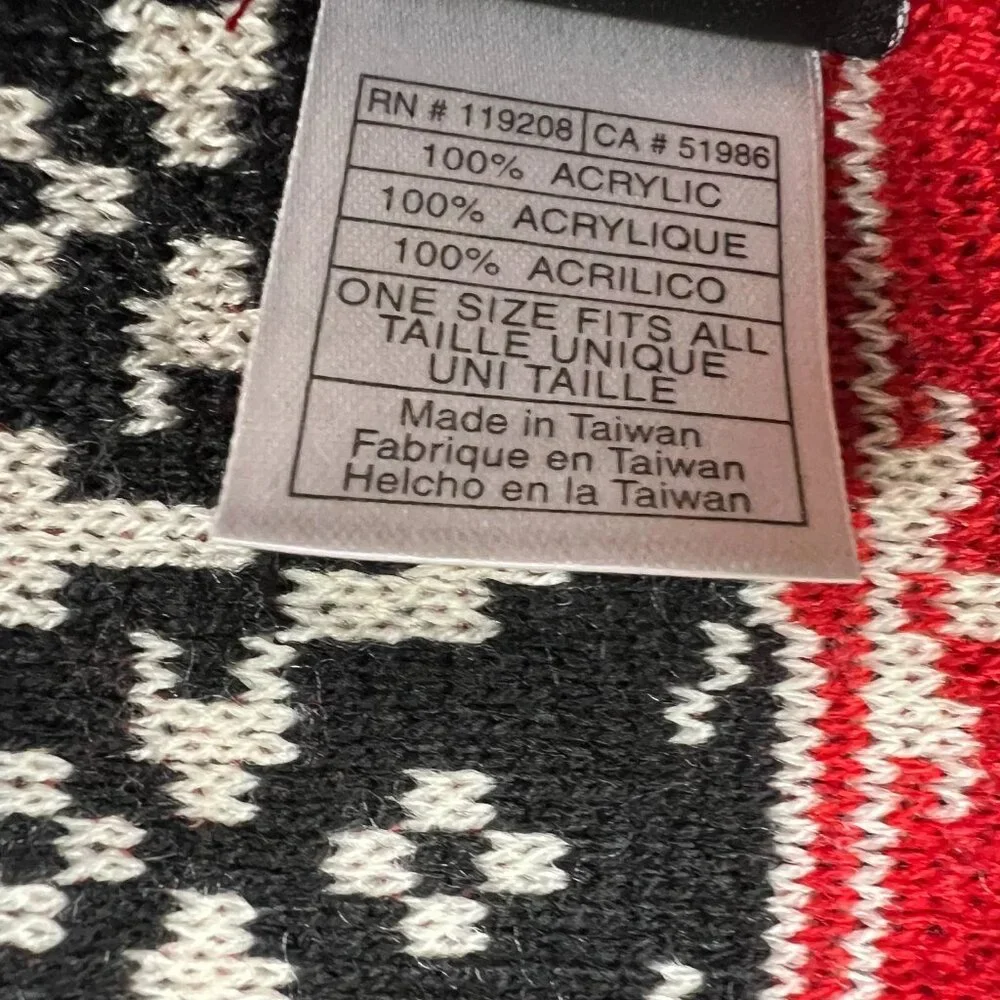 Adidas Unisex One Size Red Black NCAA North Carolina State Wolfpack Scarf‎ NWT